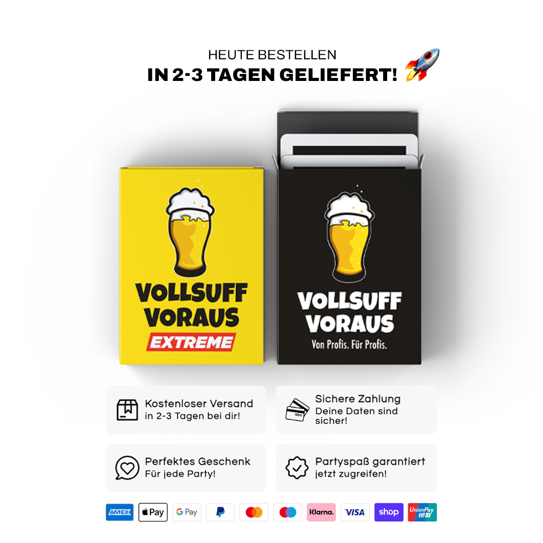 VOLLSUFF VORAUS – Das Lustigste Partyspiel-Set