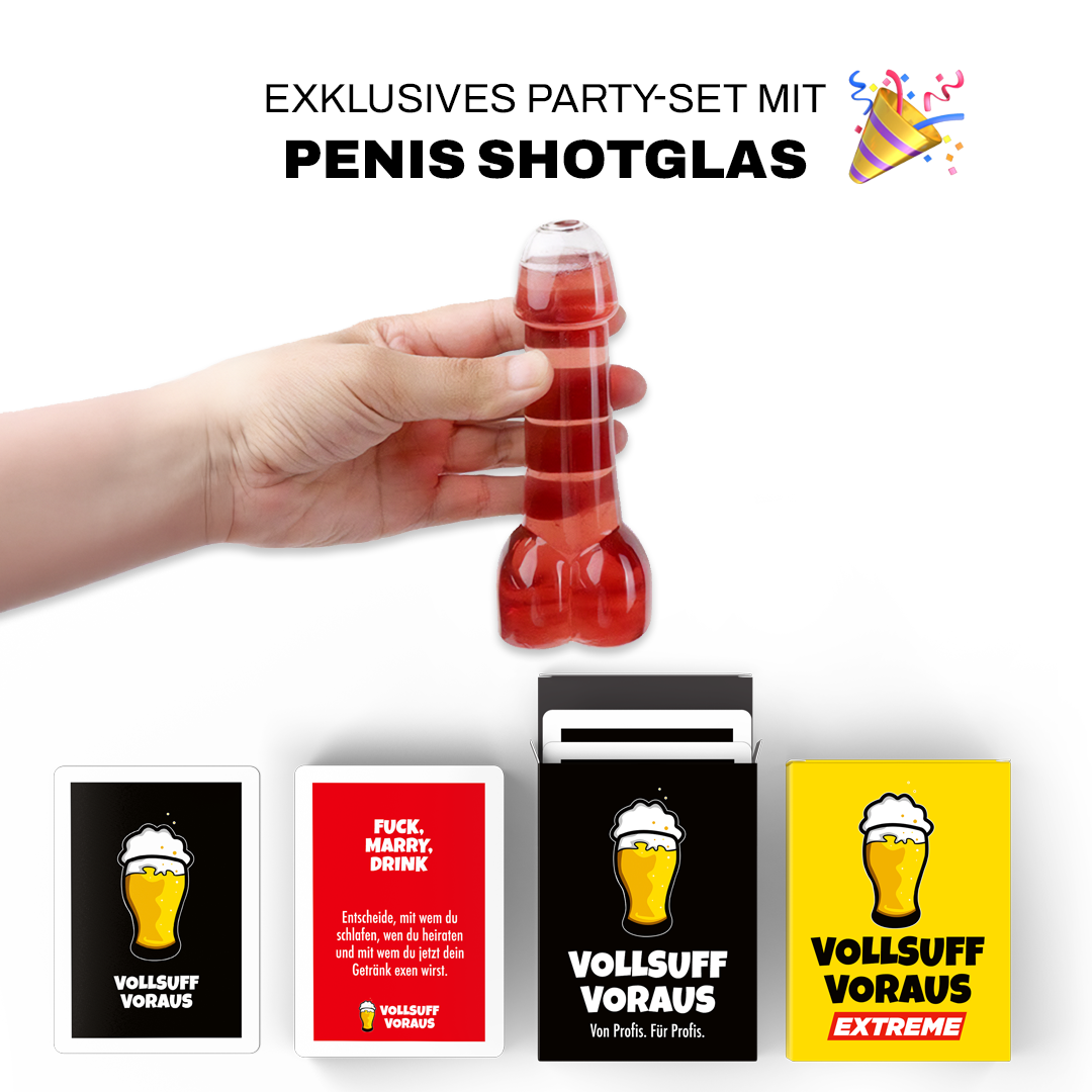 VOLLSUFF VORAUS – Party-Set mit Penis Shotgläsern