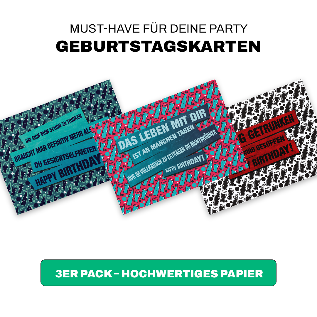 3er Pack Geburtstagskarten