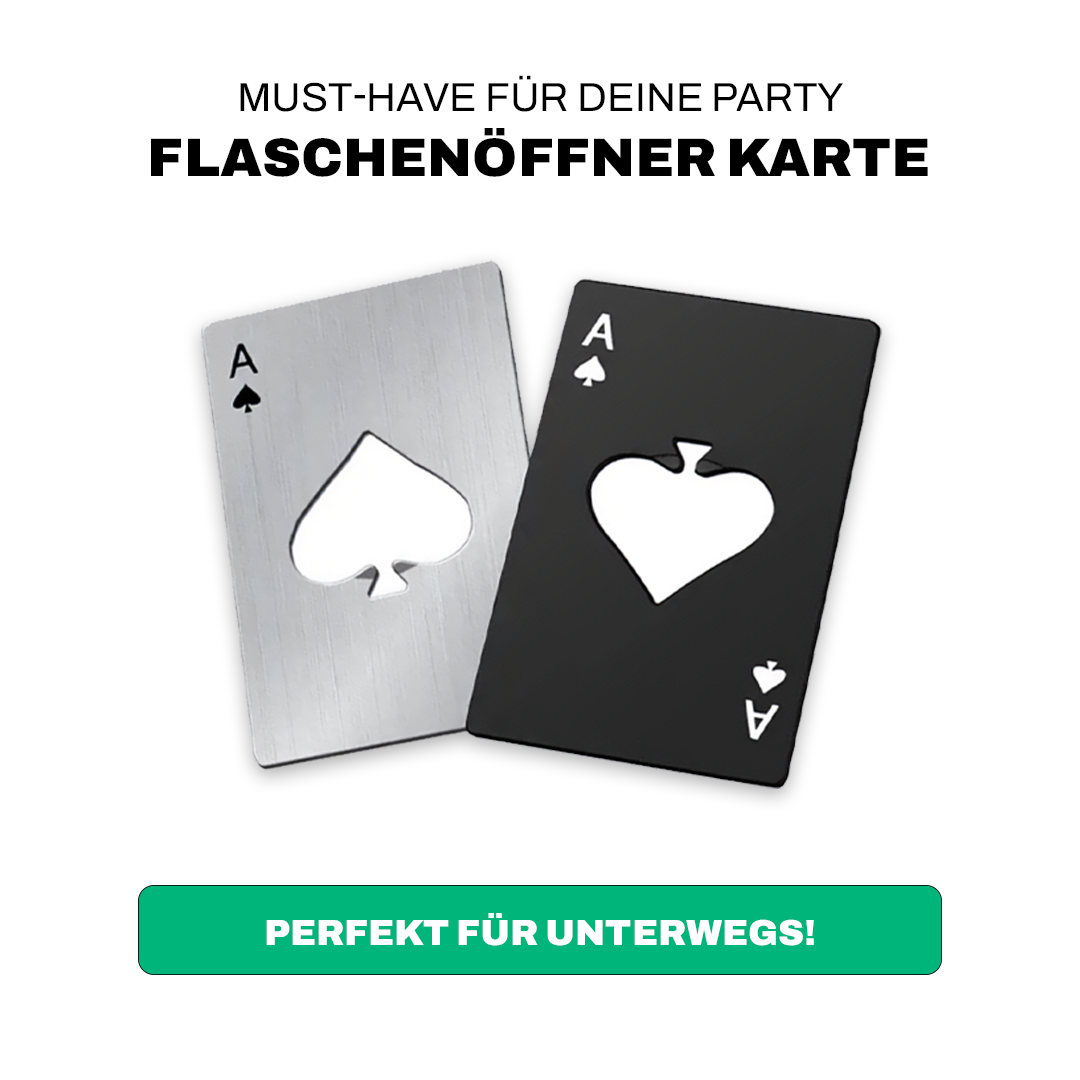 Flaschenöffner Karte